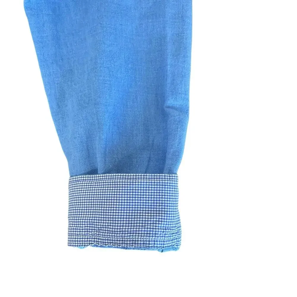 Banana Republic Men’s Blue Linen Blend Long Sleeve Button Down Shirt Size L